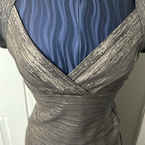 Herve Leger Badge Silver Stunning Gown